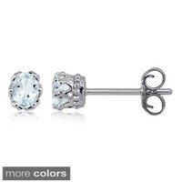 Icz Stonez Sterling Silver Aquamarine Stud Earrings On Sterling Silver Aquamarine Gemstone Earrings
