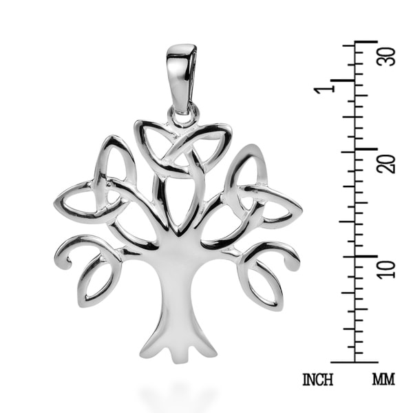 Celtic Knot Heart Pendant .925 Sterling Silver Trinity Charm