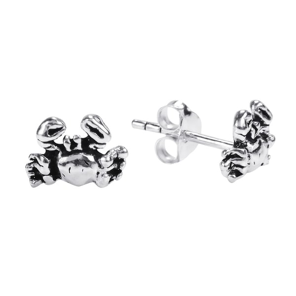 925 Sterling Silver Crab Stud Earrings