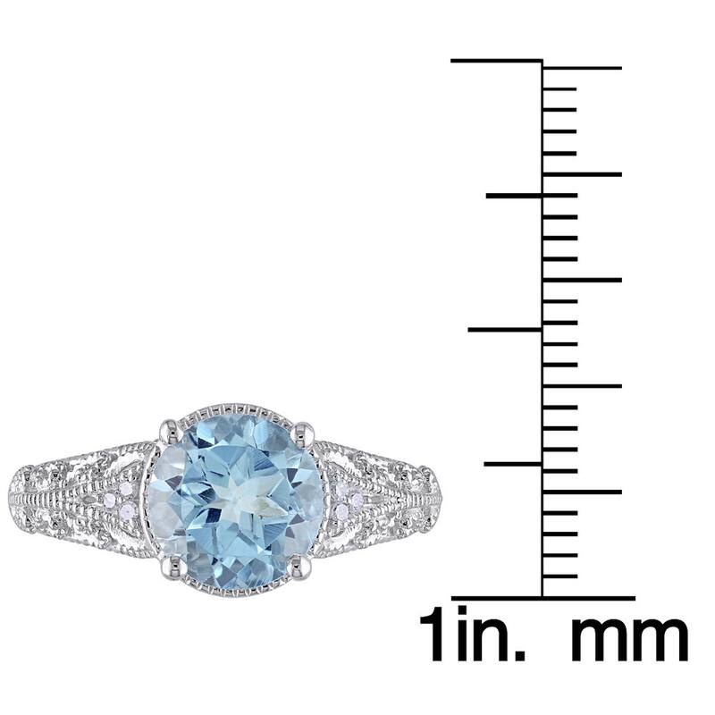 Miadora Sterling Silver 2 1/3ct TGW Blue Topaz and Diamond Accent Cocktail Ring