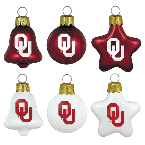 mini glass christmas tree ornaments Shop Oklahoma Sooners Mini Blown Glass Ornament Set Free 