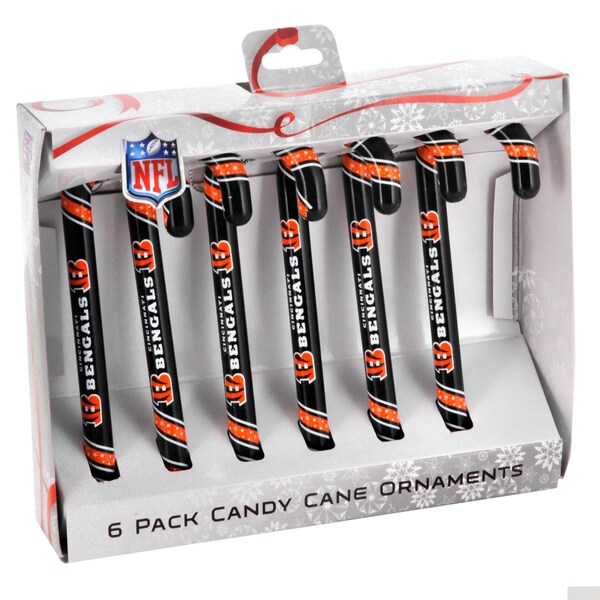Cincinnati Bengals Plastic Candy Cane Ornament Set
