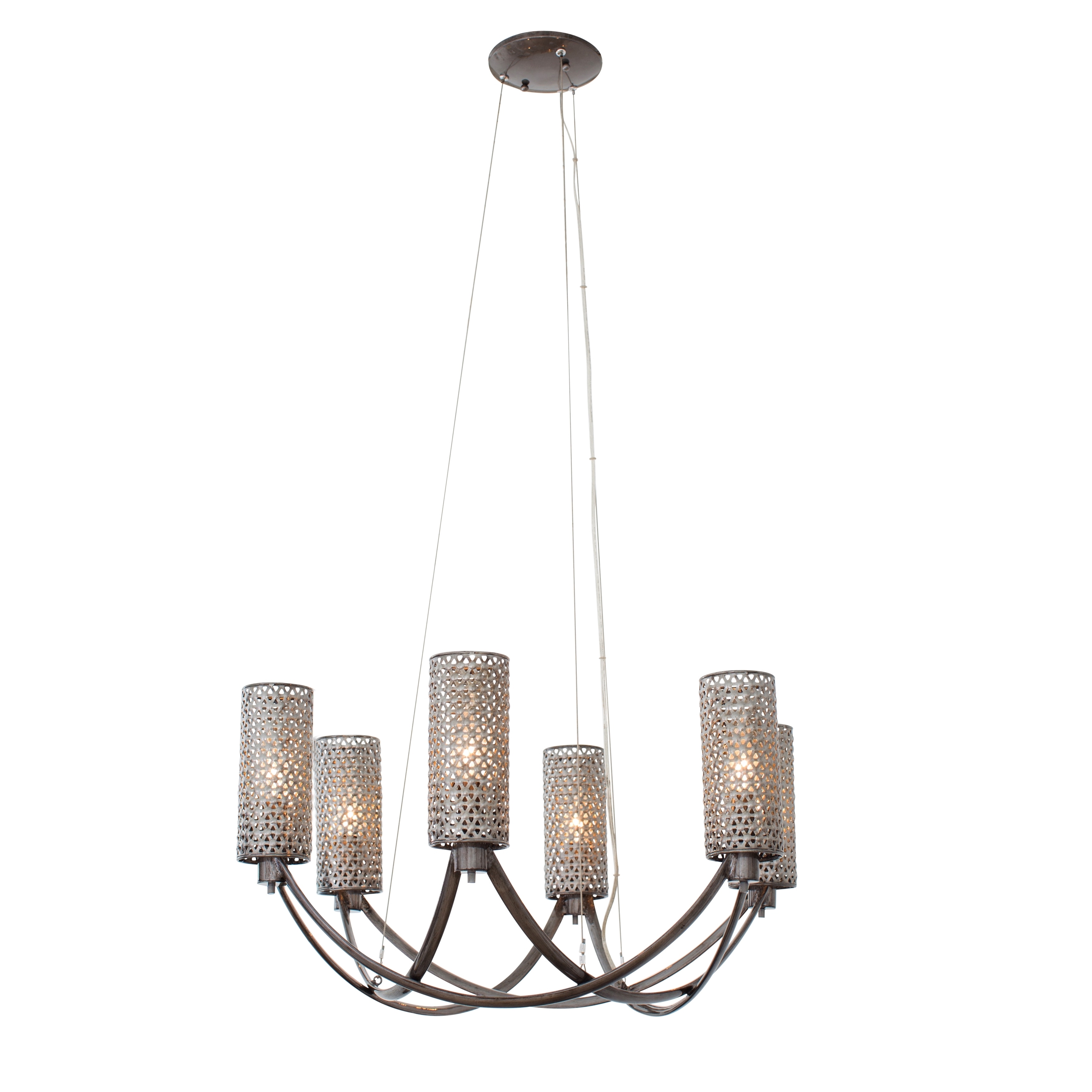 Varaluz Casablanca Steel Mesh 6-light Chandelier (Steel with recycled Steel mesh) - Chandeliers For Bedrooms by Overstock.com