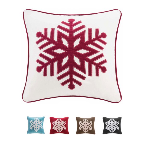 Shop Madison Park Cotton Velvet Snowflake 20inch Throw Pillow On