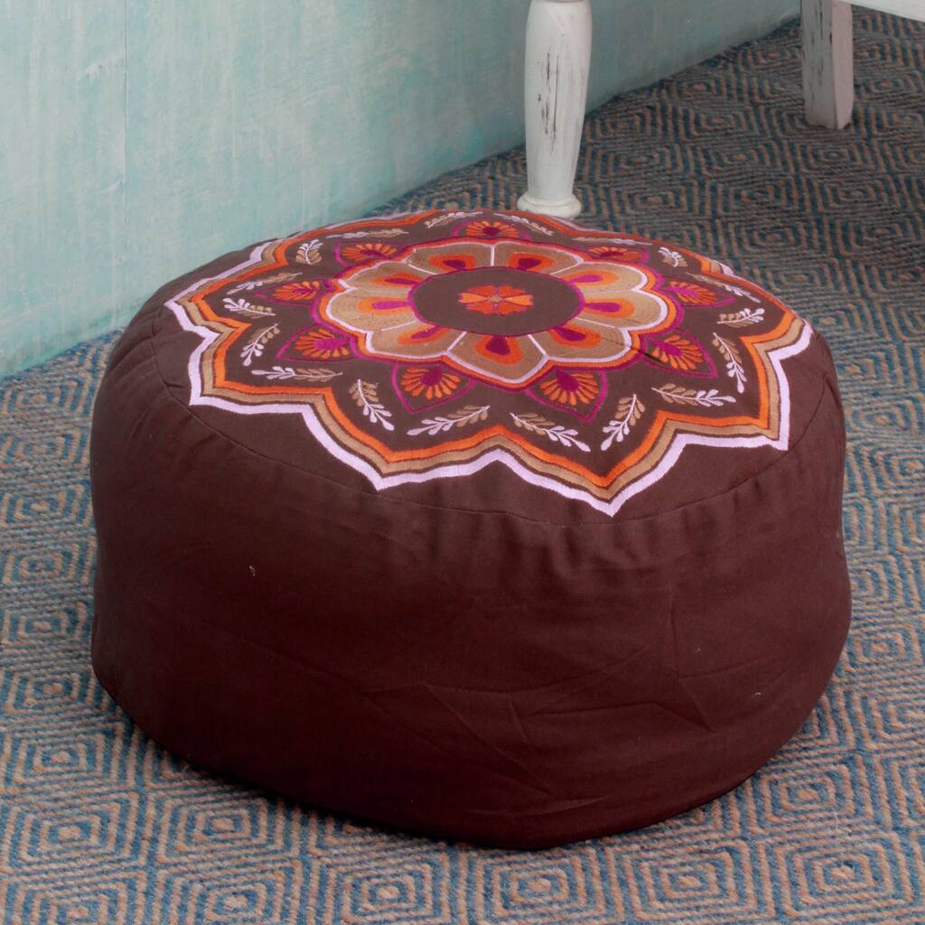 Handmade Balodra Exuberance Ottoman Pouf Shell (India)