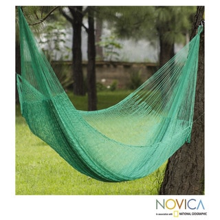 Handmade Nylon 'Maya Mint' Hammock (Double) (Mexico) - Bed Bath ...