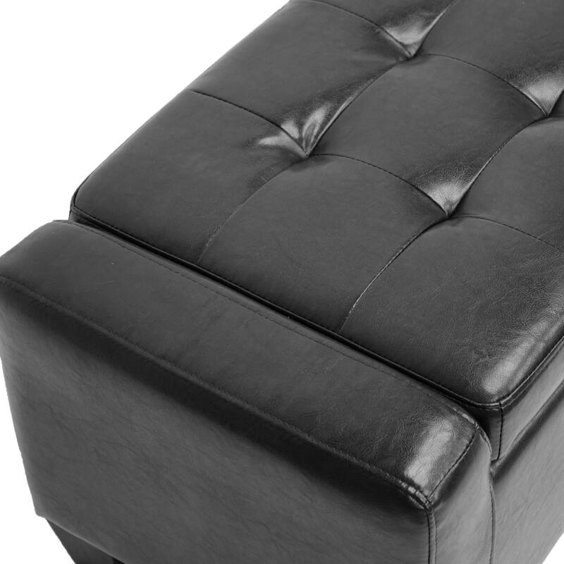 Baxton Studio Biondello Leather Storage Ottoman