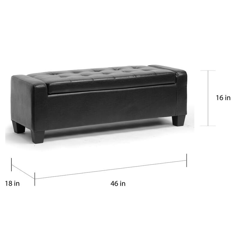 Baxton Studio Biondello Leather Storage Ottoman