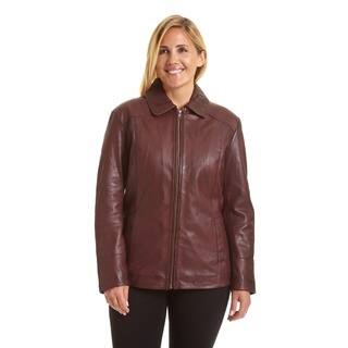 Excelled Womens Plus Lambskin Leather Scuba Jacket Excelled Womens Plus Lambskin Leather Scuba Jacket