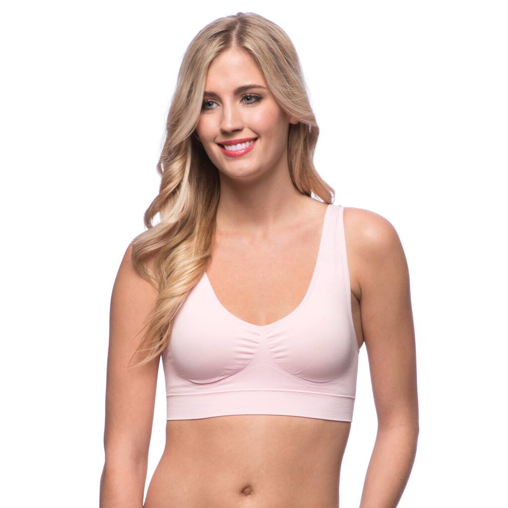 24/7 Frenzy Women's Seamless Padded Sports Bra (Pack of 6) - One Size Fits most