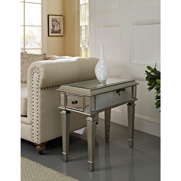 Powell Bethany Mirrored Side Table Free Shipping Today Powell Bethany Mirrored Side Table