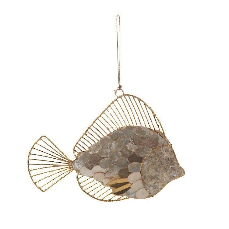 Capiz/ Wire Fish Ornament (Set of 6)