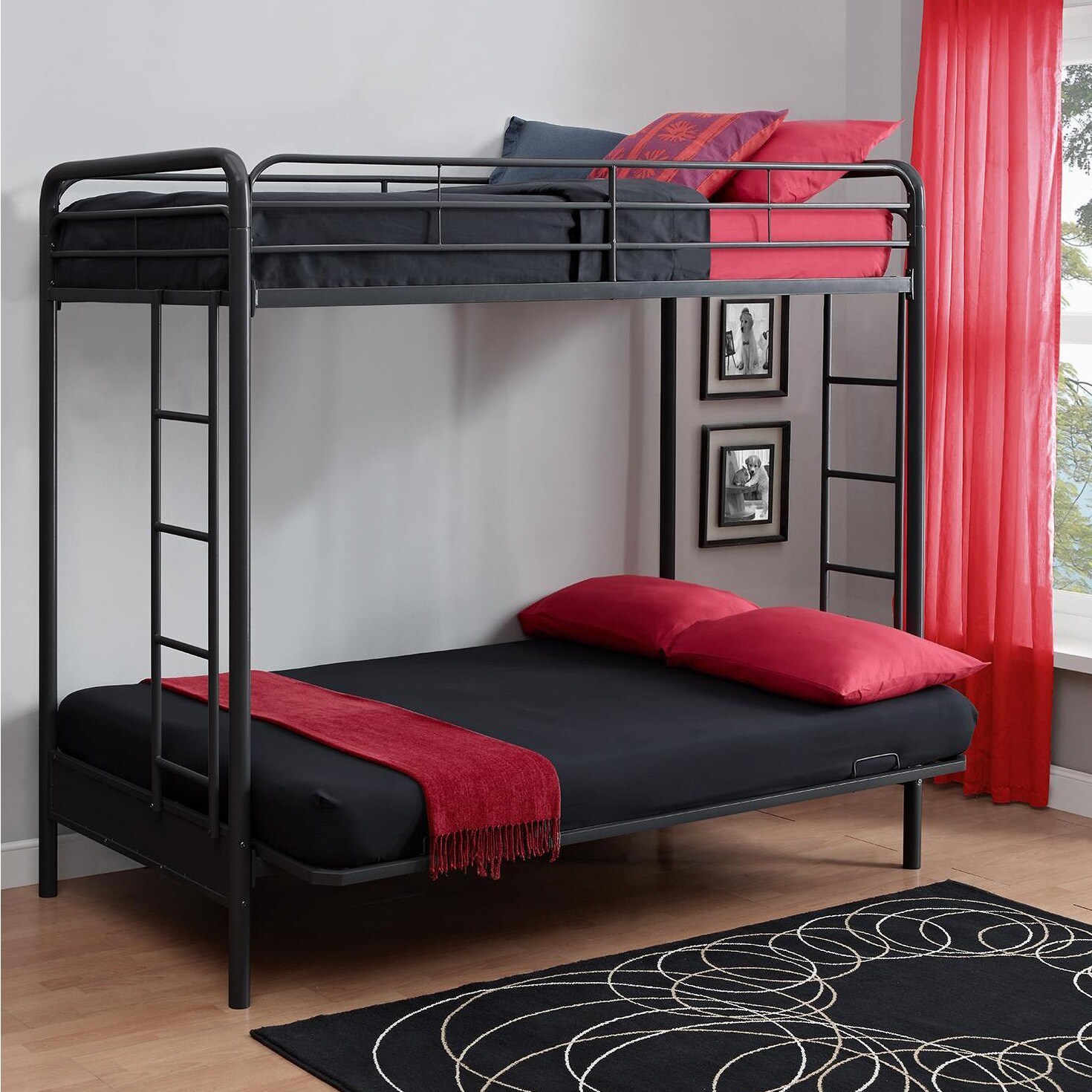 metal futon bunk bed