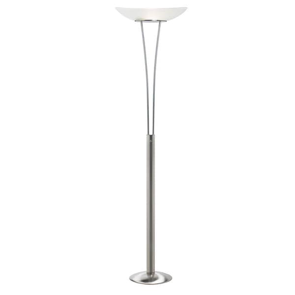 Satin Chrome 1-Light Torchier Floor Lamp