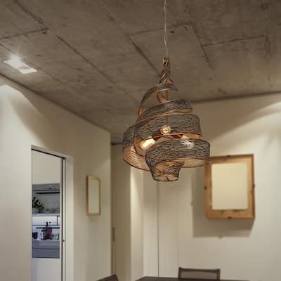 Flow Hand-Crafted Recycled Steel 3-Light Pendant
