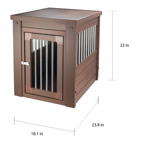 dimension image slide 5 of 4, ecoFLEX Dog Crate/ End Table with Stainless Steel Spindles