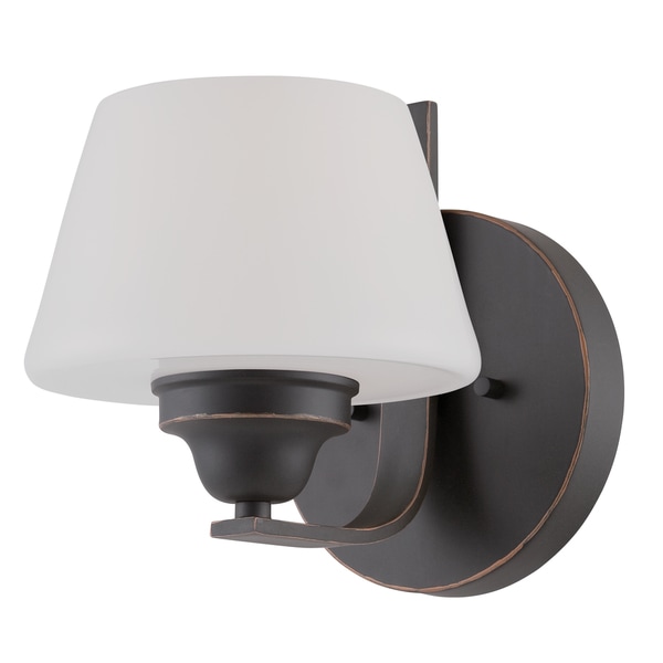 Lite Savannah 1 light Matte Opal Wall Sconce Light