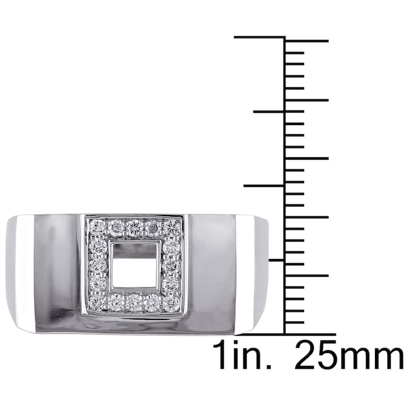 Miadora 14k White Gold Men's 1/5ct TDW Diamond Square Ring (G-H, SI1-SI2)