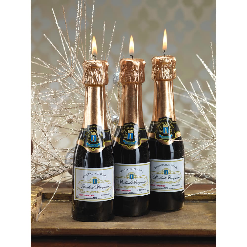 Mini Champagne Bottle Candles (Set of 6)