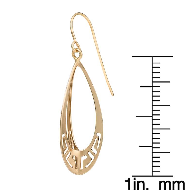 Fremada 10k Yellow Gold Teardrop Three Dimensional Drop Earrings