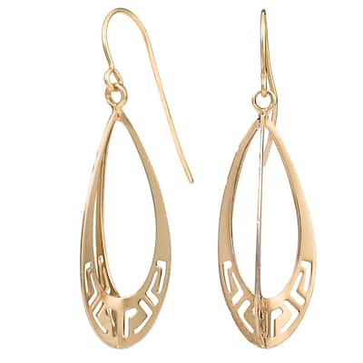 Fremada 10k Yellow Gold Teardrop Three Dimensional Drop Earrings