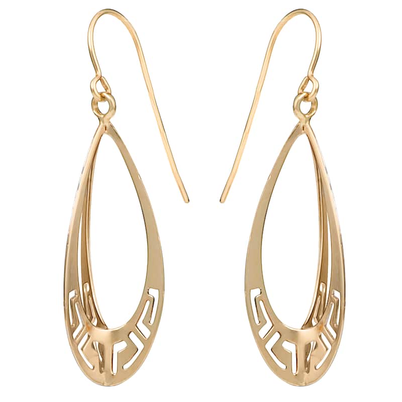 Fremada 10k Yellow Gold Teardrop Three Dimensional Drop Earrings