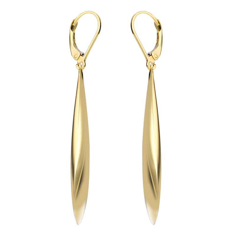 Fremada 10k Yellow Gold High Polish Elongated Teardrop Dangle Earrings