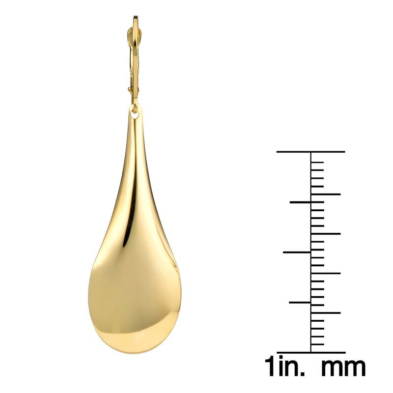 Fremada 10k Yellow Gold High Polish Elongated Teardrop Dangle Earrings