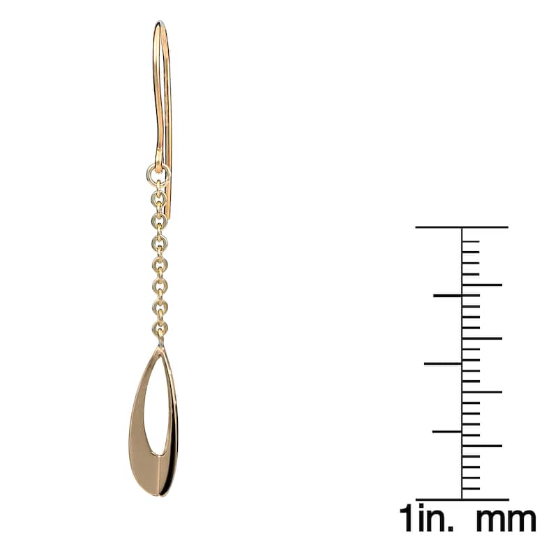 Fremada 10k Yellow Gold Three Dimensional Teardrop Dangle Earrings