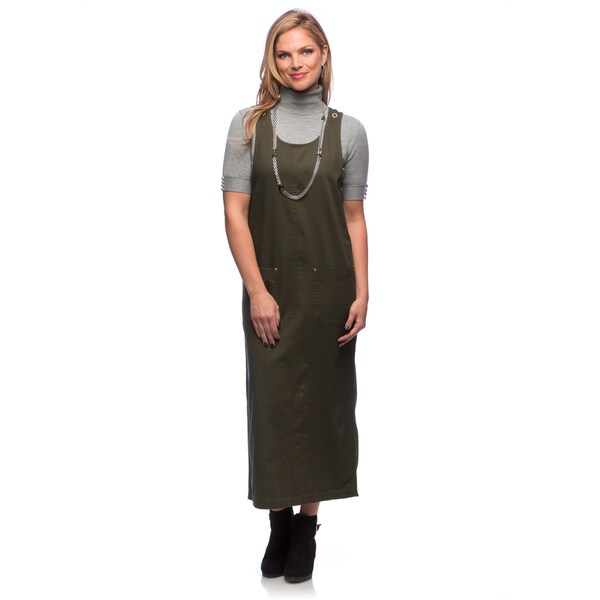 Live A Little Women's Olive Sleeveless Long Jumper