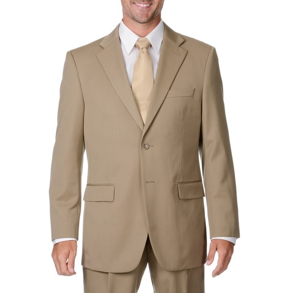 Shop Cianni Cellini Men's Big & Tall Tan Wool Gabardine Suit - Free ...