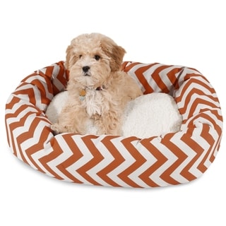 Majestic Pet Chevron Sherpa Bagel Dog Bed