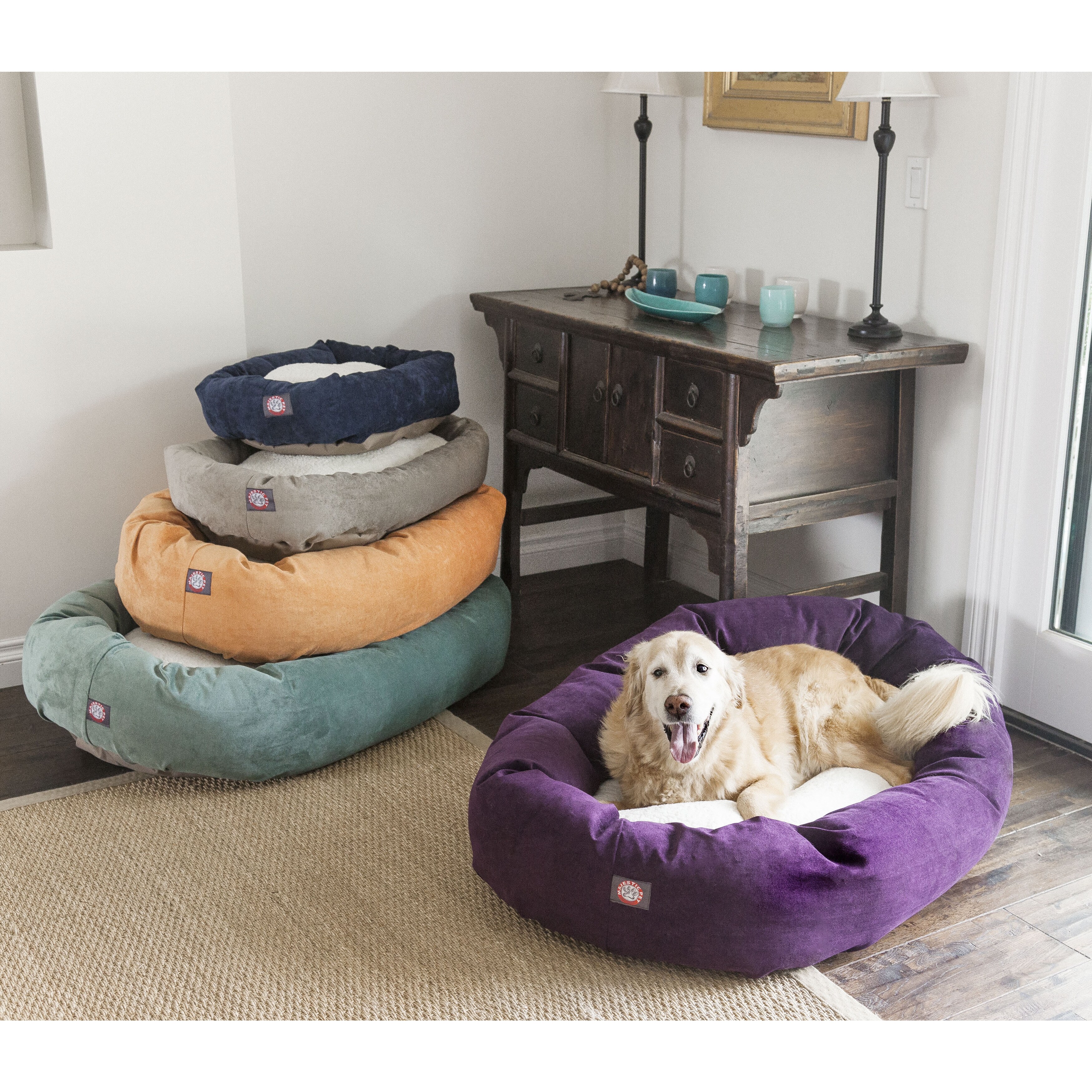 Majestic Pet Villa Bagel Dog Bed, Vintage