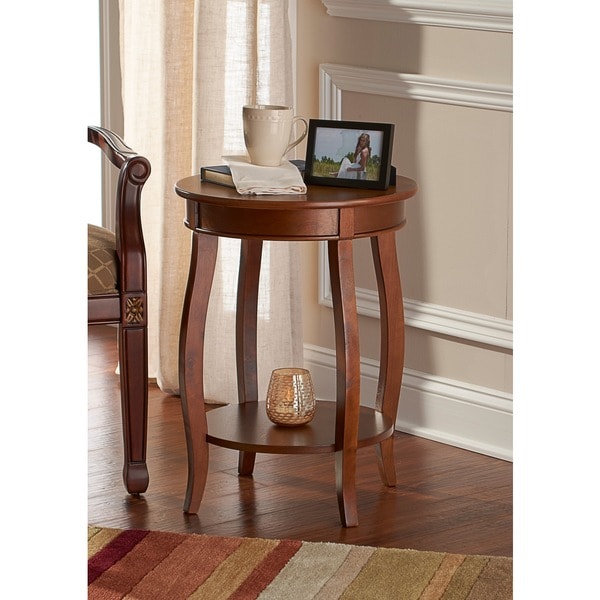 Powell Seaside Hazelnut Round Table With Shelf Free Shipping Powell Seaside Hazelnut Round Table With Shelf