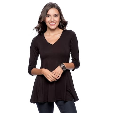 24/7 Comfort Apparel Women's V-neck Tunic- Plus Size Included