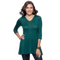 24/7 Comfort Apparel Women's V-neck Tunic- Plus Size Included