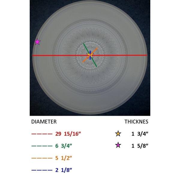 Shop 30 Inch Round Classic Rays Ceiling Medallion Free Shipping