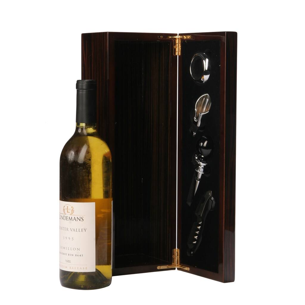 Red Vanilla Piano Varnish 4-piece Boxed Wine Set - Mahogany