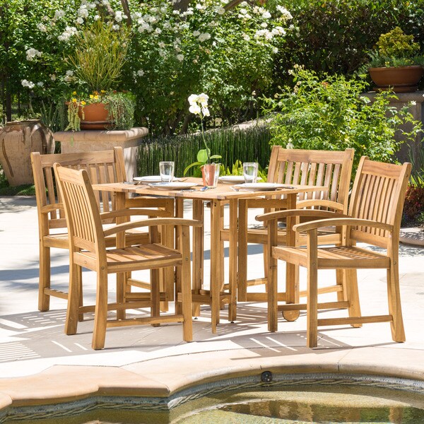 Riviera 5 Piece Outdoor Wood Folding Table And Dining Chair Set Riviera 5 Piece Outdoor Wood Folding Table And Dining Chair Set By Christopher Knight Home
