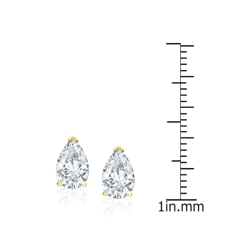 Auriya 2ctw Pear-cut Diamond Stud Earrings 18k Gold (G-H, VS1-VS2)