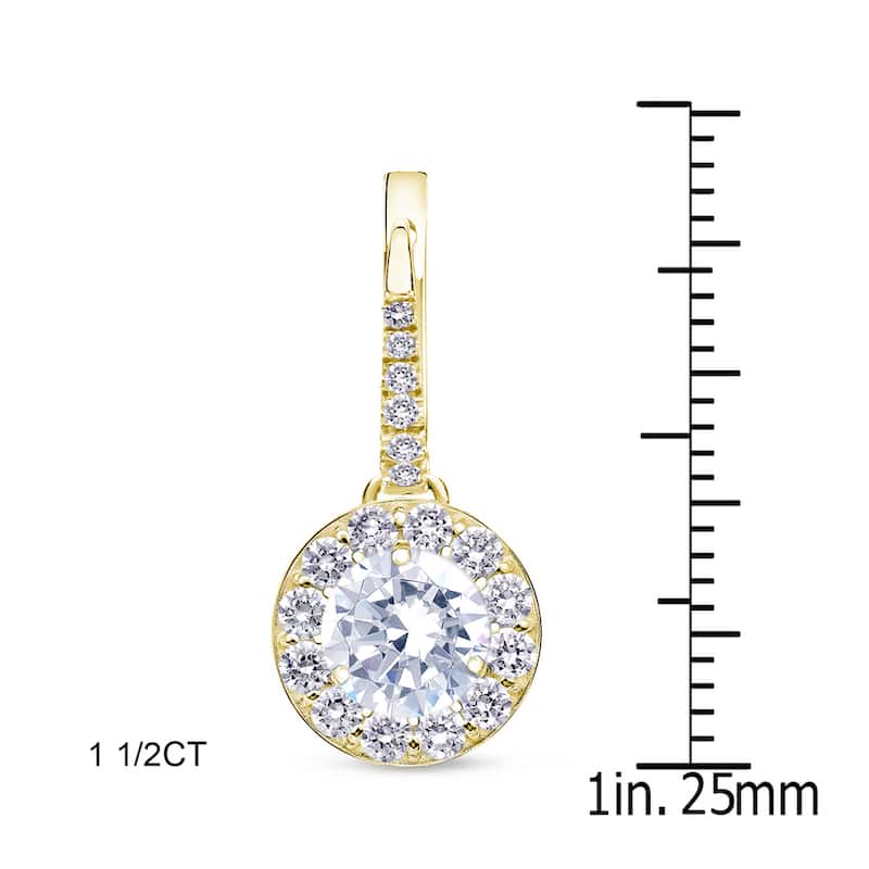 Auriya 1/2 to 2cttw Round Halo Diamond Dangle Earrings 14k Yellow Gold (H-I, SI1-SI2)