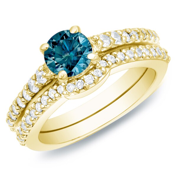 1ct blue diamond ring