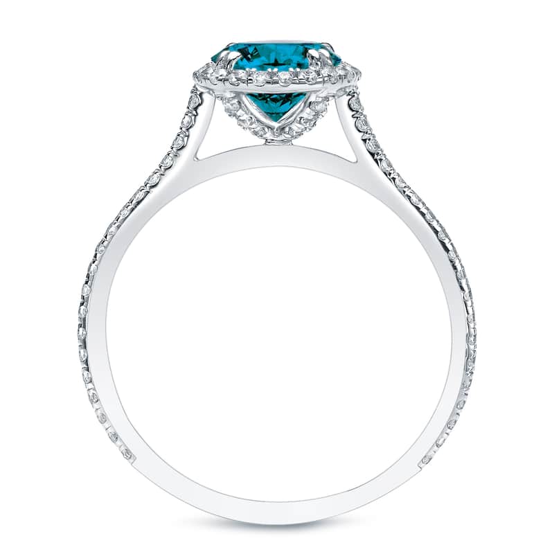 Auriya 1 1/2ctw Halo Blue Diamond Engagement Ring 14k Gold (H-I, SI1-SI2)