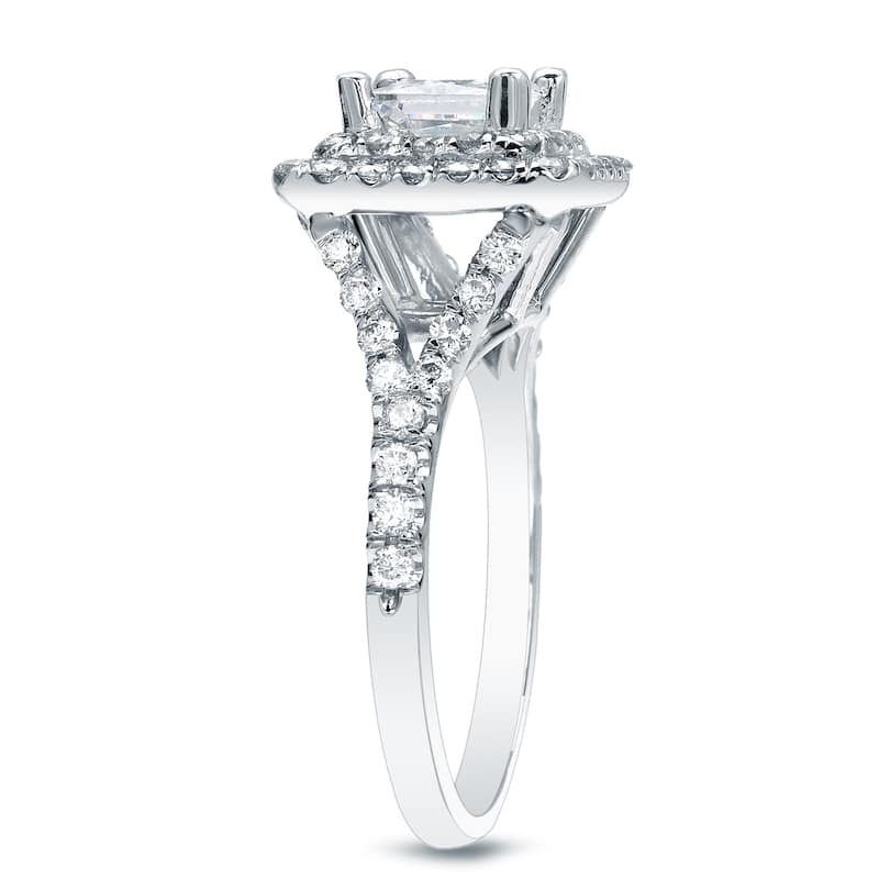 Auriya 2 1/2ctw Certified Princess Cut Halo Diamond Engagement Ring 14k Gold (G-H, VVS2)