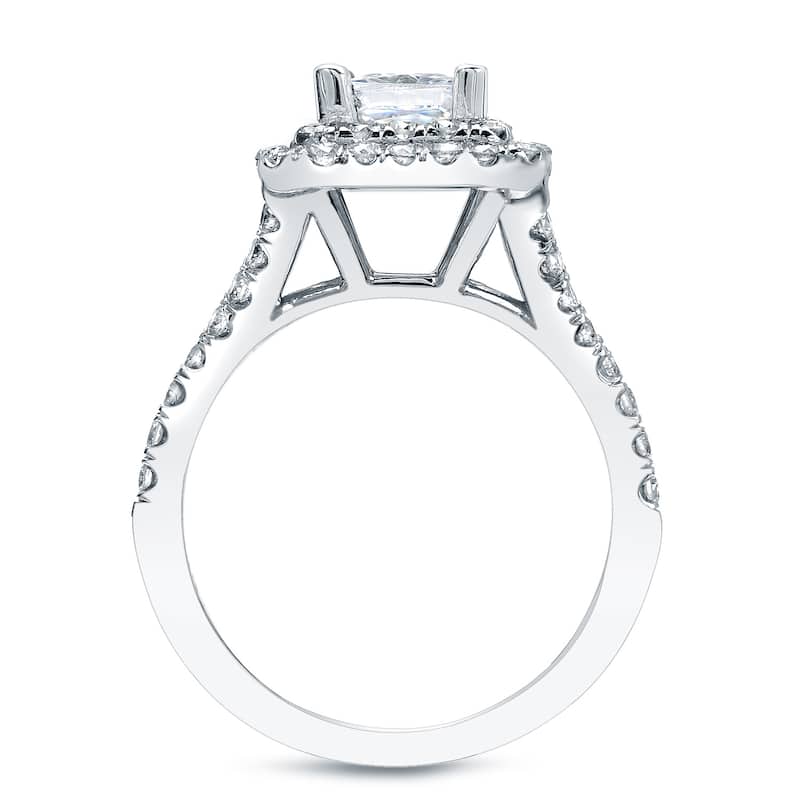 Auriya 2 1/2ctw Certified Princess Cut Halo Diamond Engagement Ring 14k Gold (G-H, VVS2)