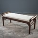 preview thumbnail 7 of 17, Nelson Rustic Acacia Wood Bench with Cushion by Christopher Knight Home