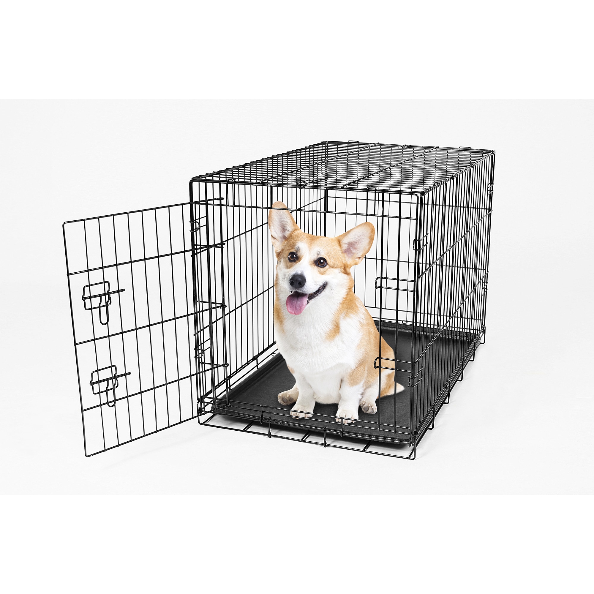 carlson secure and compact single door metal dog crate