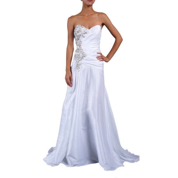 DFI Women's Iridescent Rhinestone-trim Strapless Evening Gown