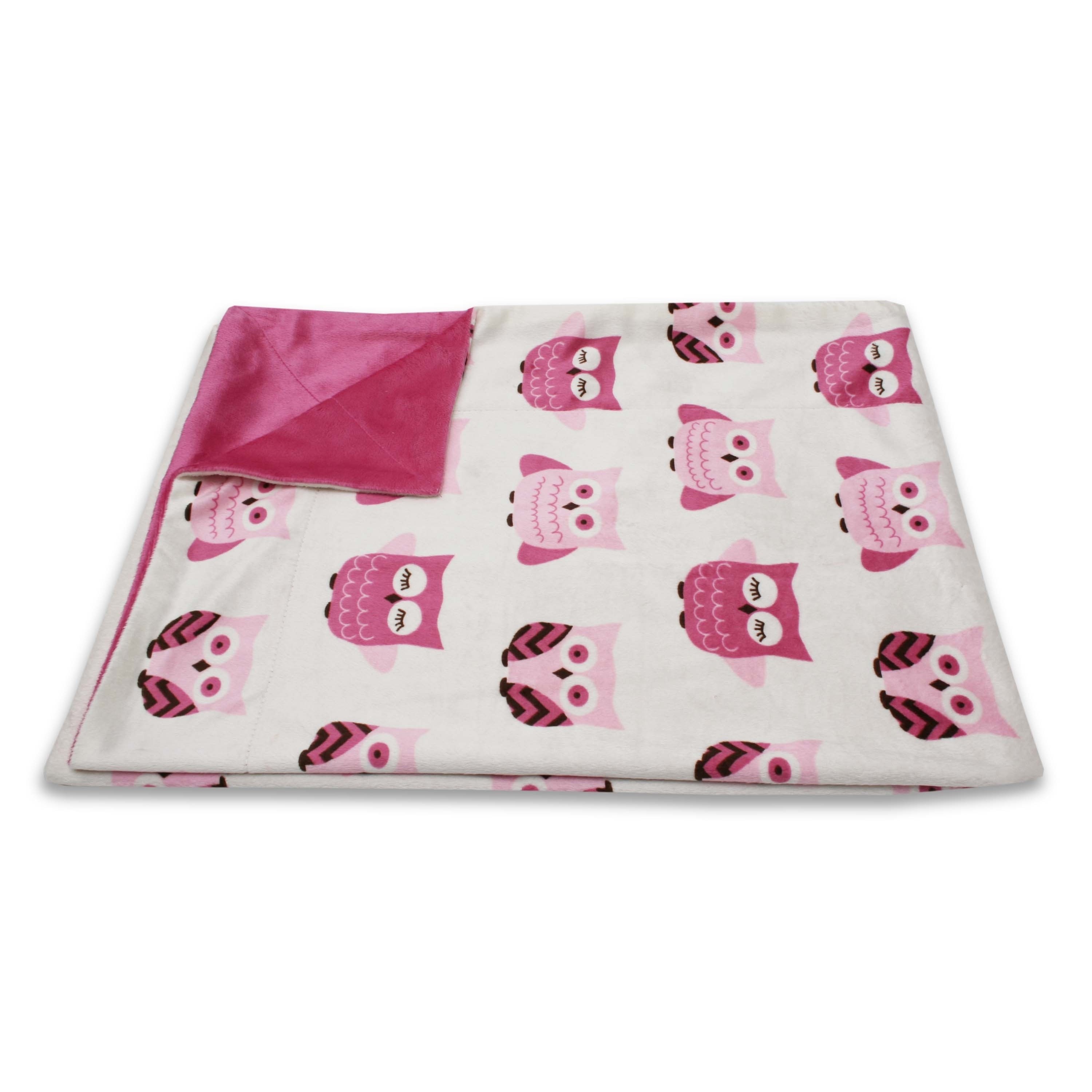 pink owl baby blanket