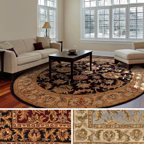 hand-tufted-ollie-traditional-border-rug-8-round-free-shipping